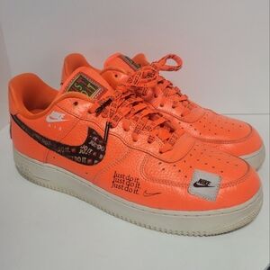 Nike Air Force 1 Low 'Just Do It' Mens Size 11 - Orange Black - AR7719-800